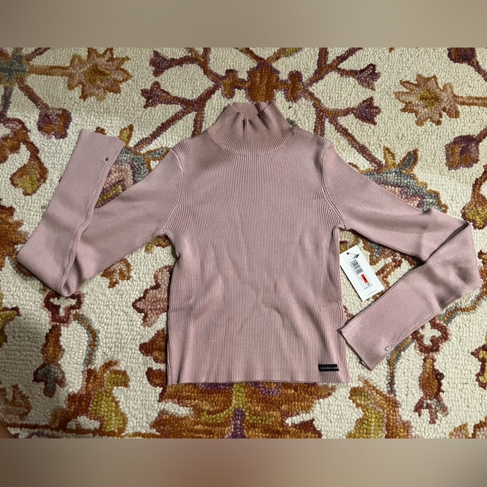 Never used pink mock neck Calvin Klein shirt.